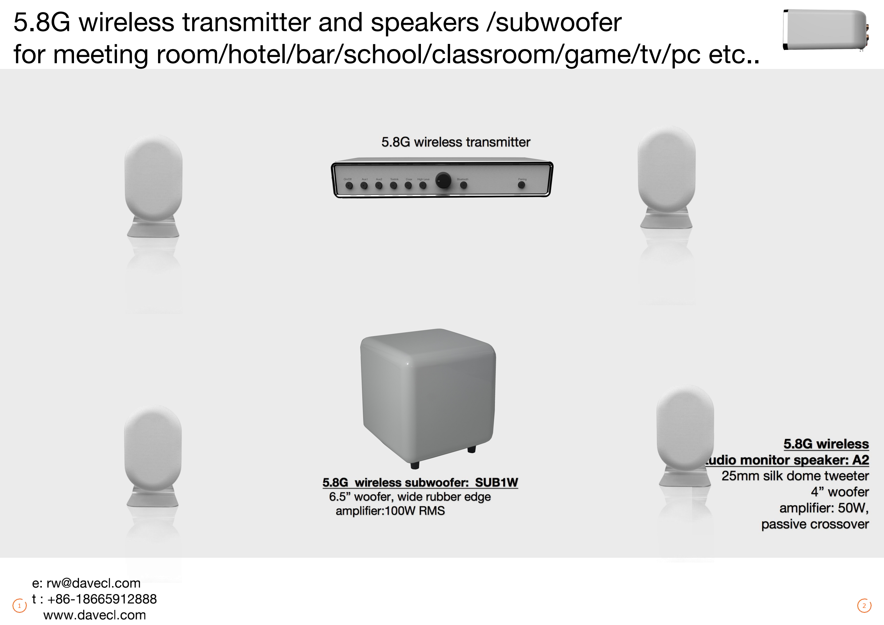 Caisson de basses 6,5 pouces-home cinéma Caisson de basses 6,5 pouces
